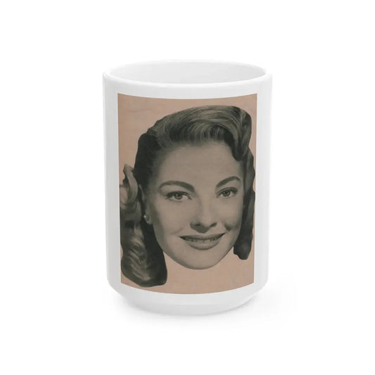 Lori Nelson #226 - Vintage B&W 3.75x5 Head Shot Circa 1950's (Vintage Female Icon) White Coffee Mug 15oz - Go Mug Yourself