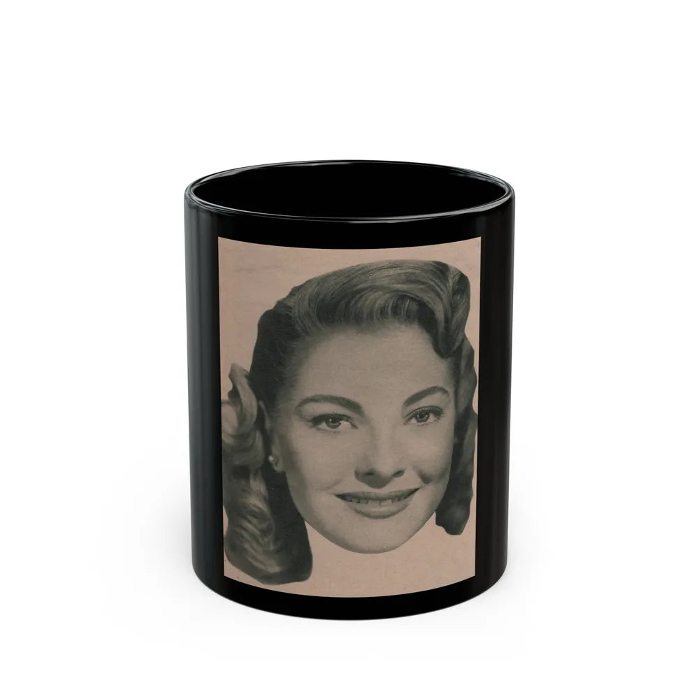 Lori Nelson #226 - Vintage B&W 3.75x5 Head Shot Circa 1950's (Vintage Female Icon) Black Coffee Mug-11oz-Go Mug Yourself