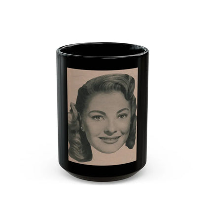 Lori Nelson #226 - Vintage B&W 3.75x5 Head Shot Circa 1950's (Vintage Female Icon) Black Coffee Mug-15oz-Go Mug Yourself