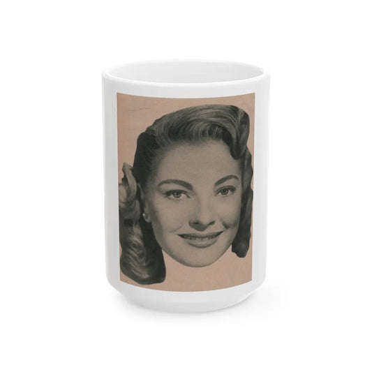 Lori Nelson #226 - Vintage B&W 3.75x5 Head Shot Circa 1950's (Vintage Female Icon) White Coffee Mug-15oz-Go Mug Yourself