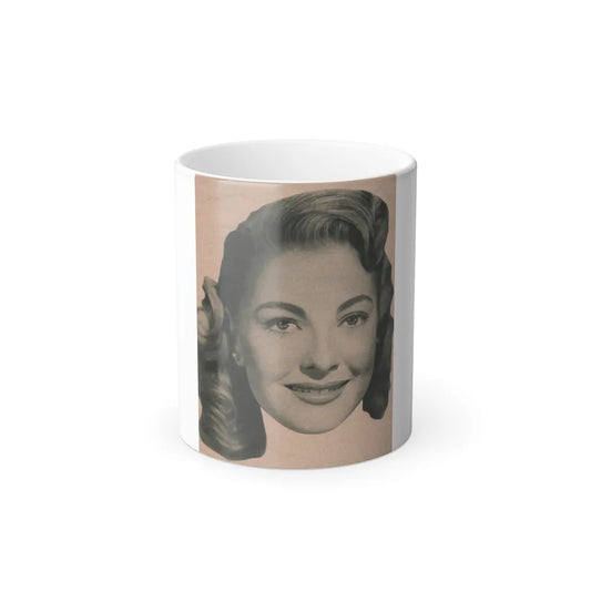 Lori Nelson #226 - Vintage B&W 3.75x5 Head Shot Circa 1950's (Vintage Female Icons) Color Changing Mug 11oz-11oz-Go Mug Yourself