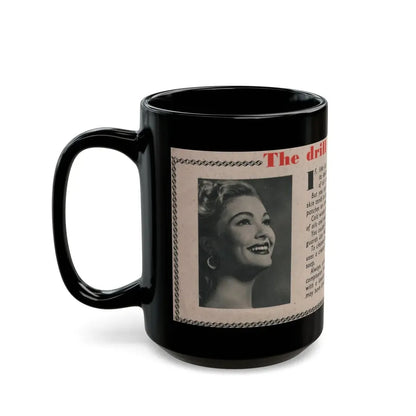 Lori Nelson #228 - Vintage B&W 3x7.25 50's Era Magazine Dry Skin Advertisement featuring, Lori B&W Glamour Photo (Vintage Female Icon) Black Coffee Mug - Go Mug Yourself