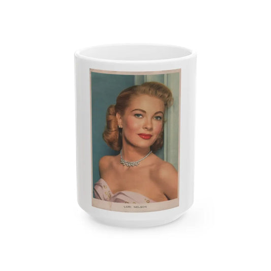 Lori Nelson #229 - Vintage Color 4x6 Glamour Portrait Postcard (Vintage Female Icon) White Coffee Mug-15oz-Go Mug Yourself