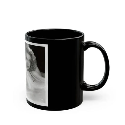 Lori Nelson #230 - Negative Struck 80's or 90's Re-Print 8x10 1950's B&W of Upper Body Glamour Photo (Vintage Female Icon) Black Coffee Mug - Go Mug Yourself