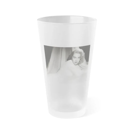 Lori Nelson #230 - Negative Struck 80's or 90's Re-Print 8x10 1950's B&W of Upper Body Glamour Photo (Vintage Female Icon) Frosted Pint Glass 16oz 16oz Frosted - Go Mug Yourself
