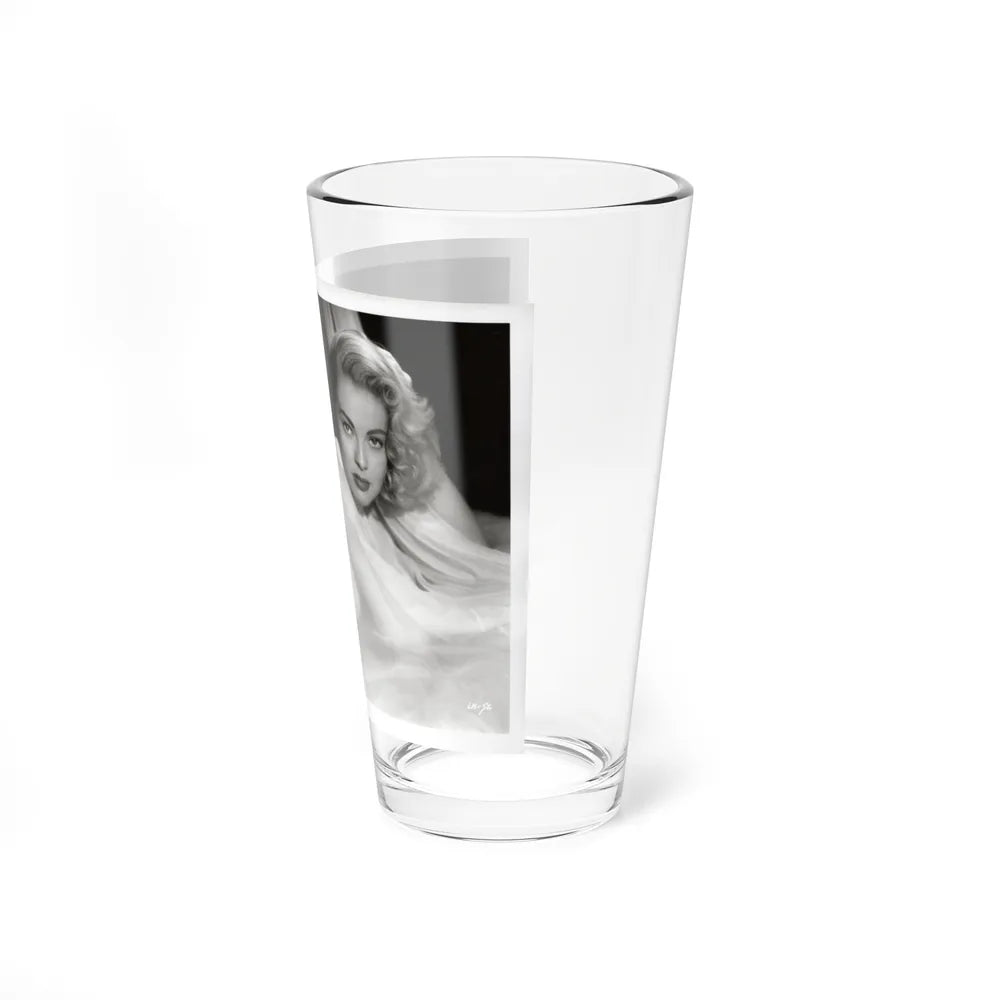 Lori Nelson #230 - Negative Struck 80's or 90's Re-Print 8x10 1950's B&W of Upper Body Glamour Photo (Vintage Female Icon) Pint Glass 16oz - Go Mug Yourself