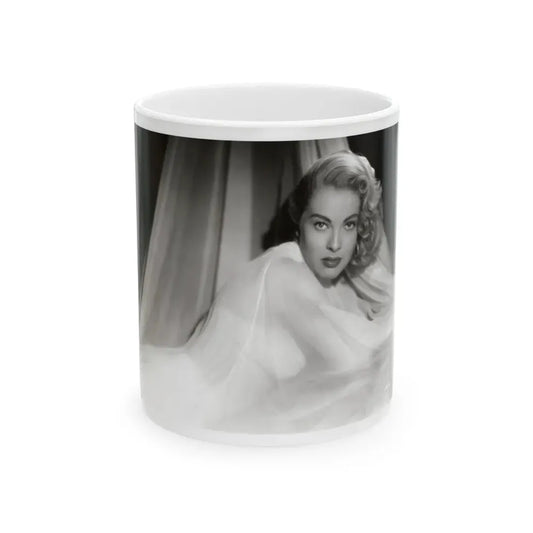 Lori Nelson #230 - Negative Struck 80's or 90's Re-Print 8x10 1950's B&W of Upper Body Glamour Photo (Vintage Female Icon) White Coffee Mug 11oz - Go Mug Yourself