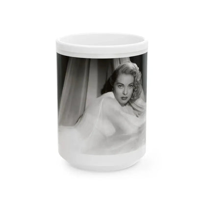 Lori Nelson #230 - Negative Struck 80's or 90's Re-Print 8x10 1950's B&W of Upper Body Glamour Photo (Vintage Female Icon) White Coffee Mug 15oz - Go Mug Yourself