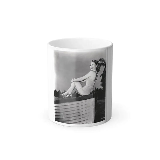 Lori Nelson #231 - Irving Klaw Negative Struck 8x10 1950's 1 Piece Swimsuit Pin-Up Cheesecake Photo (Vintage Female Icon) Color Changing Mug 11oz 11oz - Go Mug Yourself