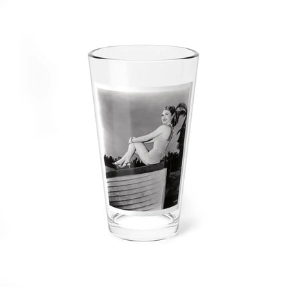 Lori Nelson #231 - Irving Klaw Negative Struck 8x10 1950's 1 Piece Swimsuit Pin-Up Cheesecake Photo (Vintage Female Icon) Pint Glass 16oz 16oz - Go Mug Yourself
