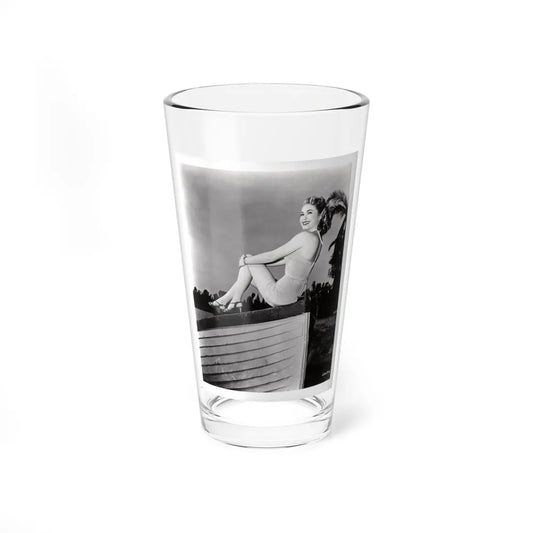 Lori Nelson #231 - Irving Klaw Negative Struck 8x10 1950's 1 Piece Swimsuit Pin-Up Cheesecake Photo (Vintage Female Icon) Pint Glass 16oz 16oz - Go Mug Yourself