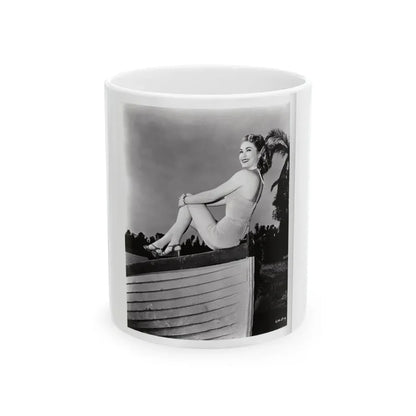Lori Nelson #231 - Irving Klaw Negative Struck 8x10 1950's 1 Piece Swimsuit Pin-Up Cheesecake Photo (Vintage Female Icon) White Coffee Mug 11oz - Go Mug Yourself