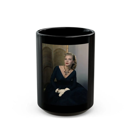 Lori Nelson #233 (Vintage Female Icon) Black Coffee Mug-15oz-Go Mug Yourself