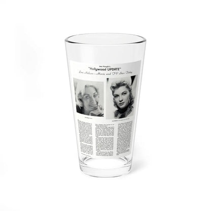Lori Nelson #235 - 2 B&W Glamour Head & Shoulder Shots recent also circa 1950's also article on Lori 8x10.5 from Hollywood Studio Magazine (Vintage Female Icon) Pint Glass 16oz 16oz - Go Mug Yourself