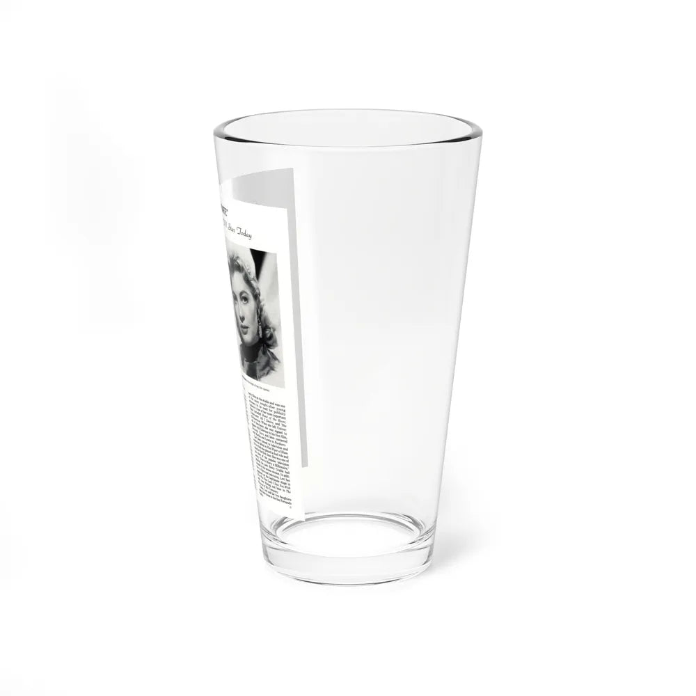 Lori Nelson #235 - 2 B&W Glamour Head & Shoulder Shots recent also circa 1950's also article on Lori 8x10.5 from Hollywood Studio Magazine (Vintage Female Icon) Pint Glass 16oz - Go Mug Yourself