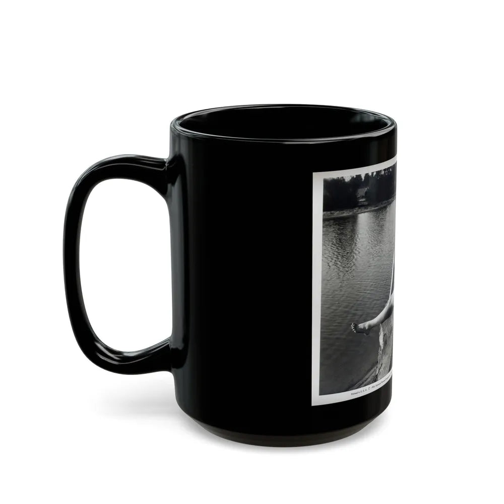 Lori Nelson #236 - 8x10 1-Piece Swimsuit B&W Cheesecake Vintage Pin-Up Photo from 7-11-1952 1 (Vintage Female Icon) Black Coffee Mug-Go Mug Yourself