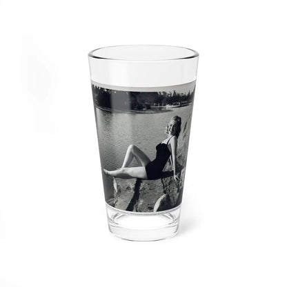 Lori Nelson #236 - 8x10 1-Piece Swimsuit B&W Cheesecake Vintage Pin-Up Photo from 7-11-1952 1 (Vintage Female Icon) Pint Glass 16oz 16oz - Go Mug Yourself