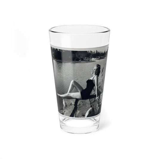 Lori Nelson #236 - 8x10 1-Piece Swimsuit B&W Cheesecake Vintage Pin-Up Photo from 7-11-1952 1 (Vintage Female Icon) Pint Glass 16oz 16oz - Go Mug Yourself