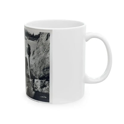 Lori Nelson #236 - 8x10 1-Piece Swimsuit B&W Cheesecake Vintage Pin-Up Photo from 7-11-1952 1 (Vintage Female Icon) White Coffee Mug - Go Mug Yourself