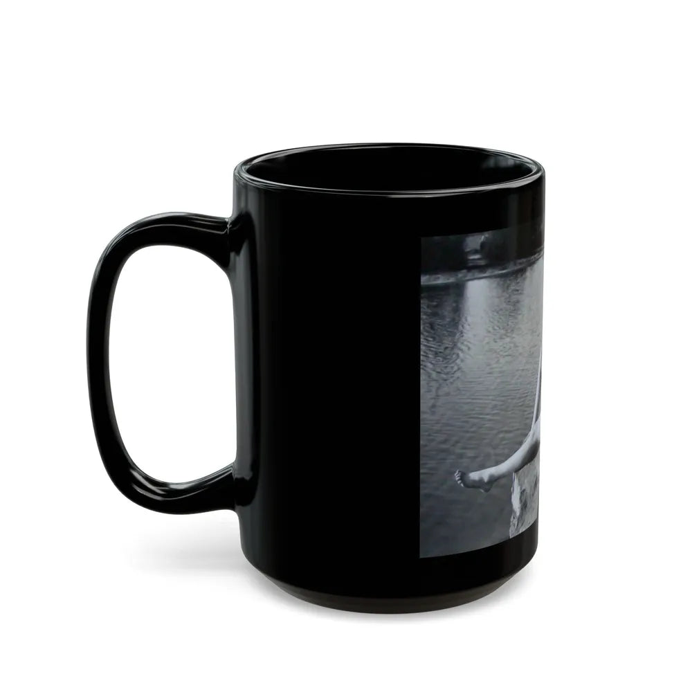Lori Nelson #236 - 8x10 1-Piece Swimsuit B&W Cheesecake Vintage Pin-Up Photo from 7-11-1952 2 (Vintage Female Icon) Black Coffee Mug-Go Mug Yourself