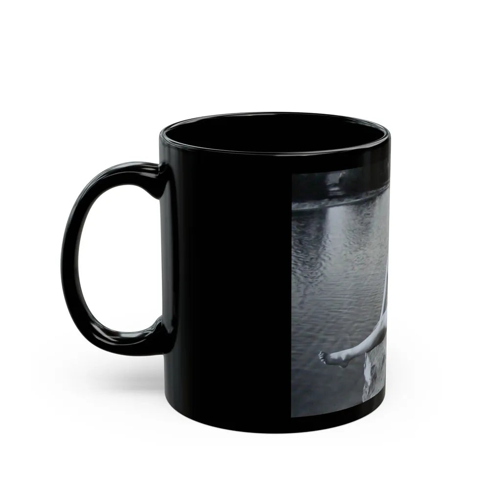 Lori Nelson #236 - 8x10 1-Piece Swimsuit B&W Cheesecake Vintage Pin-Up Photo from 7-11-1952 2 (Vintage Female Icon) Black Coffee Mug-Go Mug Yourself
