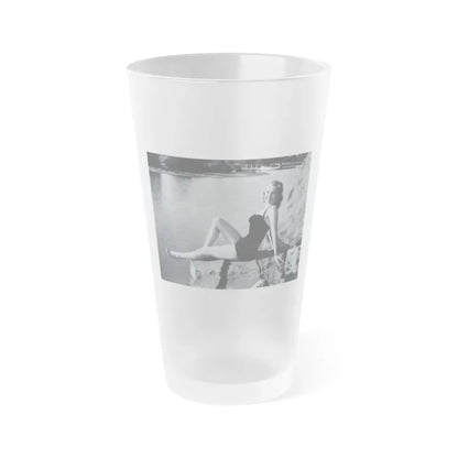 Lori Nelson #236 - 8x10 1-Piece Swimsuit B&W Cheesecake Vintage Pin-Up Photo from 7-11-1952 2 (Vintage Female Icon) Frosted Pint Glass 16oz 16oz Frosted - Go Mug Yourself