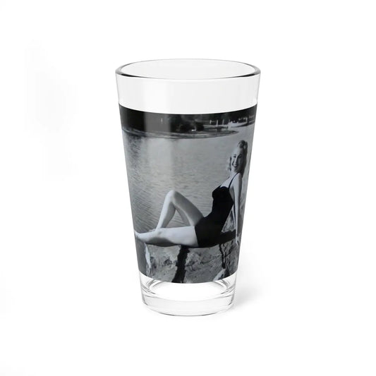 Lori Nelson #236 - 8x10 1-Piece Swimsuit B&W Cheesecake Vintage Pin-Up Photo from 7-11-1952 2 (Vintage Female Icon) Pint Glass 16oz 16oz - Go Mug Yourself