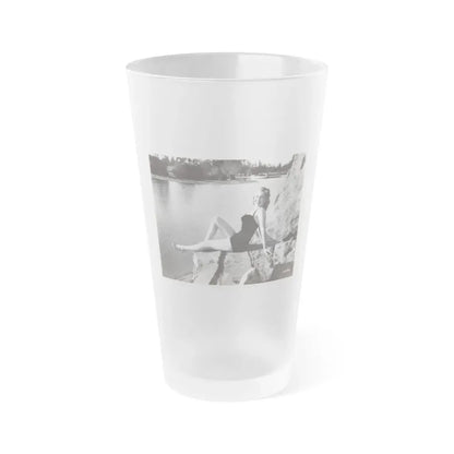 Lori Nelson #236 - 8x10 1-Piece Swimsuit B&W Cheesecake Vintage Pin-Up Photo from 7-11-1952 3 (Vintage Female Icon) Frosted Pint Glass 16oz 16oz Frosted - Go Mug Yourself