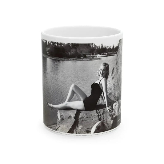 Lori Nelson #236 - 8x10 1-Piece Swimsuit B&W Cheesecake Vintage Pin-Up Photo from 7-11-1952 3 (Vintage Female Icon) White Coffee Mug 11oz - Go Mug Yourself