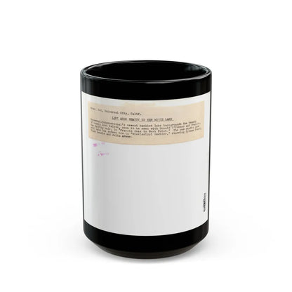 Lori Nelson #236 - 8x10 1-Piece Swimsuit B&W Cheesecake Vintage Pin-Up Photo from 7-11-1952 4 (Vintage Female Icon) Black Coffee Mug-15oz-Go Mug Yourself