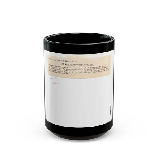 Lori Nelson #236 - 8x10 1-Piece Swimsuit B&W Cheesecake Vintage Pin-Up Photo from 7-11-1952 4 (Vintage Female Icon) Black Coffee Mug-15oz-Go Mug Yourself