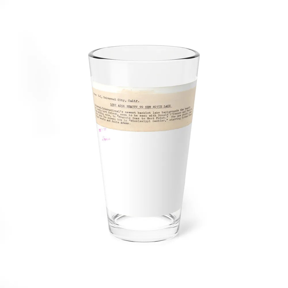Lori Nelson #236 - 8x10 1-Piece Swimsuit B&W Cheesecake Vintage Pin-Up Photo from 7-11-1952 4 (Vintage Female Icon) Pint Glass 16oz 16oz - Go Mug Yourself