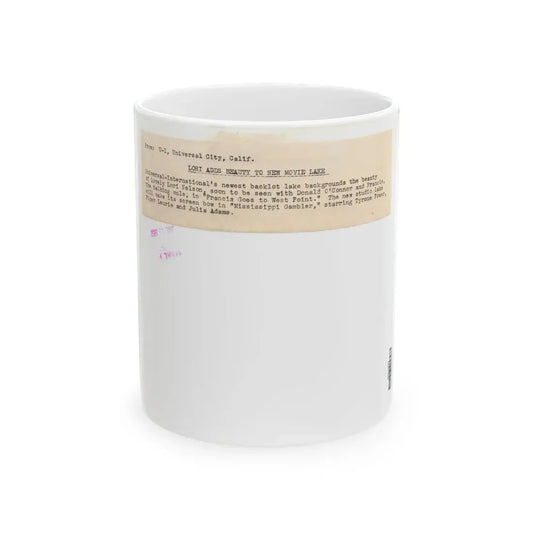 Lori Nelson #236 - 8x10 1-Piece Swimsuit B&W Cheesecake Vintage Pin-Up Photo from 7-11-1952 4 (Vintage Female Icon) White Coffee Mug 11oz - Go Mug Yourself