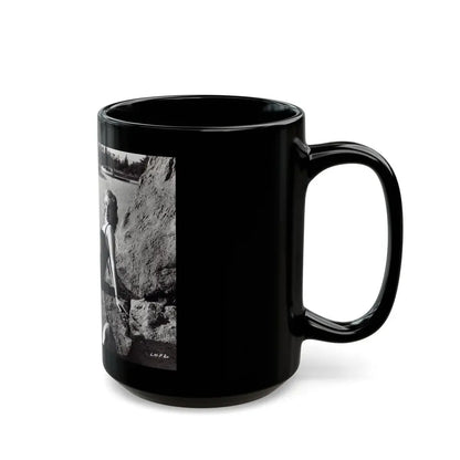 Lori Nelson #236 - 8x10 1-Piece Swimsuit B&W Cheesecake Vintage Pin-Up Photo from 7-11-1952 (Vintage Female Icon) Black Coffee Mug - Go Mug Yourself