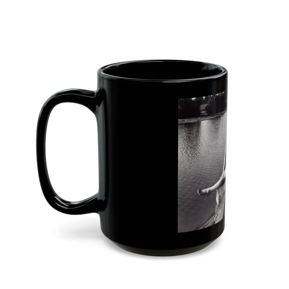 Lori Nelson #236 - 8x10 1-Piece Swimsuit B&W Cheesecake Vintage Pin-Up Photo from 7-11-1952 (Vintage Female Icon) Black Coffee Mug-Go Mug Yourself