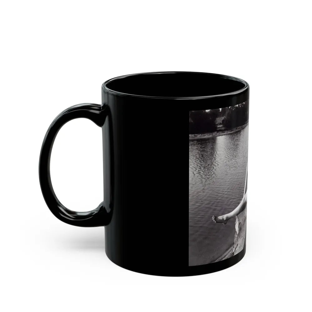Lori Nelson #236 - 8x10 1-Piece Swimsuit B&W Cheesecake Vintage Pin-Up Photo from 7-11-1952 (Vintage Female Icon) Black Coffee Mug-Go Mug Yourself
