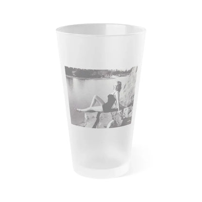 Lori Nelson #236 - 8x10 1-Piece Swimsuit B&W Cheesecake Vintage Pin-Up Photo from 7-11-1952 (Vintage Female Icon) Frosted Pint Glass 16oz 16oz Frosted - Go Mug Yourself