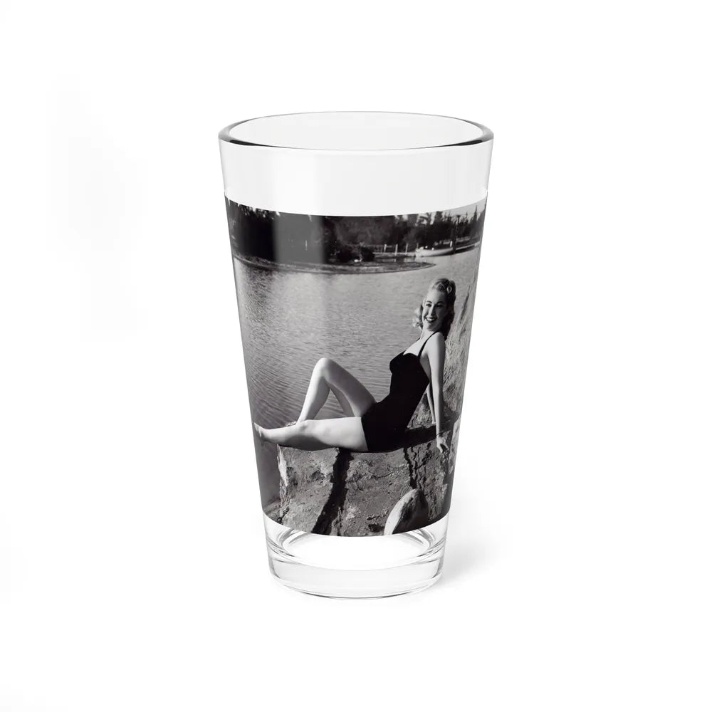 Lori Nelson #236 - 8x10 1-Piece Swimsuit B&W Cheesecake Vintage Pin-Up Photo from 7-11-1952 (Vintage Female Icon) Pint Glass 16oz 16oz - Go Mug Yourself