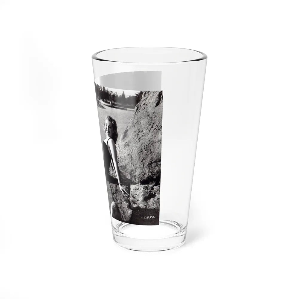 Lori Nelson #236 - 8x10 1-Piece Swimsuit B&W Cheesecake Vintage Pin-Up Photo from 7-11-1952 (Vintage Female Icon) Pint Glass 16oz - Go Mug Yourself