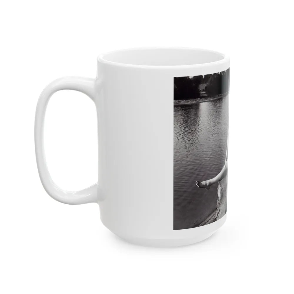 Lori Nelson #236 - 8x10 1-Piece Swimsuit B&W Cheesecake Vintage Pin-Up Photo from 7-11-1952 (Vintage Female Icon) White Coffee Mug-Go Mug Yourself