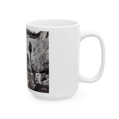 Lori Nelson #236 - 8x10 1-Piece Swimsuit B&W Cheesecake Vintage Pin-Up Photo from 7-11-1952 (Vintage Female Icon) White Coffee Mug-Go Mug Yourself
