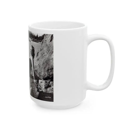 Lori Nelson #236 - 8x10 1-Piece Swimsuit B&W Cheesecake Vintage Pin-Up Photo from 7-11-1952 (Vintage Female Icon) White Coffee Mug - Go Mug Yourself