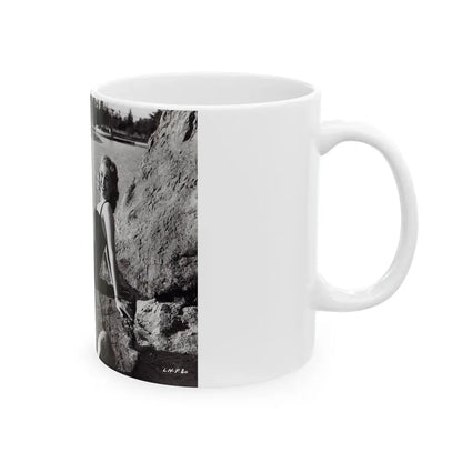 Lori Nelson #236 - 8x10 1-Piece Swimsuit B&W Cheesecake Vintage Pin-Up Photo from 7-11-1952 (Vintage Female Icon) White Coffee Mug - Go Mug Yourself