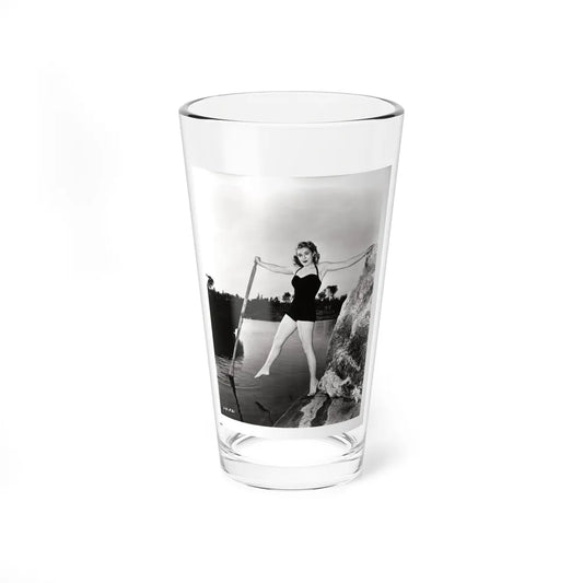 Lori Nelson #237 - 8x10 1-Piece Swimsuit B&W Cheesecake Vintage Pin-Up Photo with Paddle from 1952 (Vintage Female Icon) Pint Glass 16oz 16oz - Go Mug Yourself