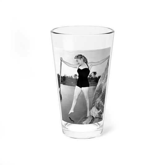 Lori Nelson #238 - 8x10 1-Piece Swimsuit B&W Cheesecake Vintage Pin-Up Photo with Paddle from 1952 (Vintage Female Icon) Pint Glass 16oz 16oz - Go Mug Yourself