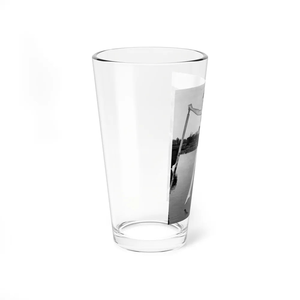 Lori Nelson #238 - 8x10 1-Piece Swimsuit B&W Cheesecake Vintage Pin-Up Photo with Paddle from 1952 (Vintage Female Icon) Pint Glass 16oz - Go Mug Yourself