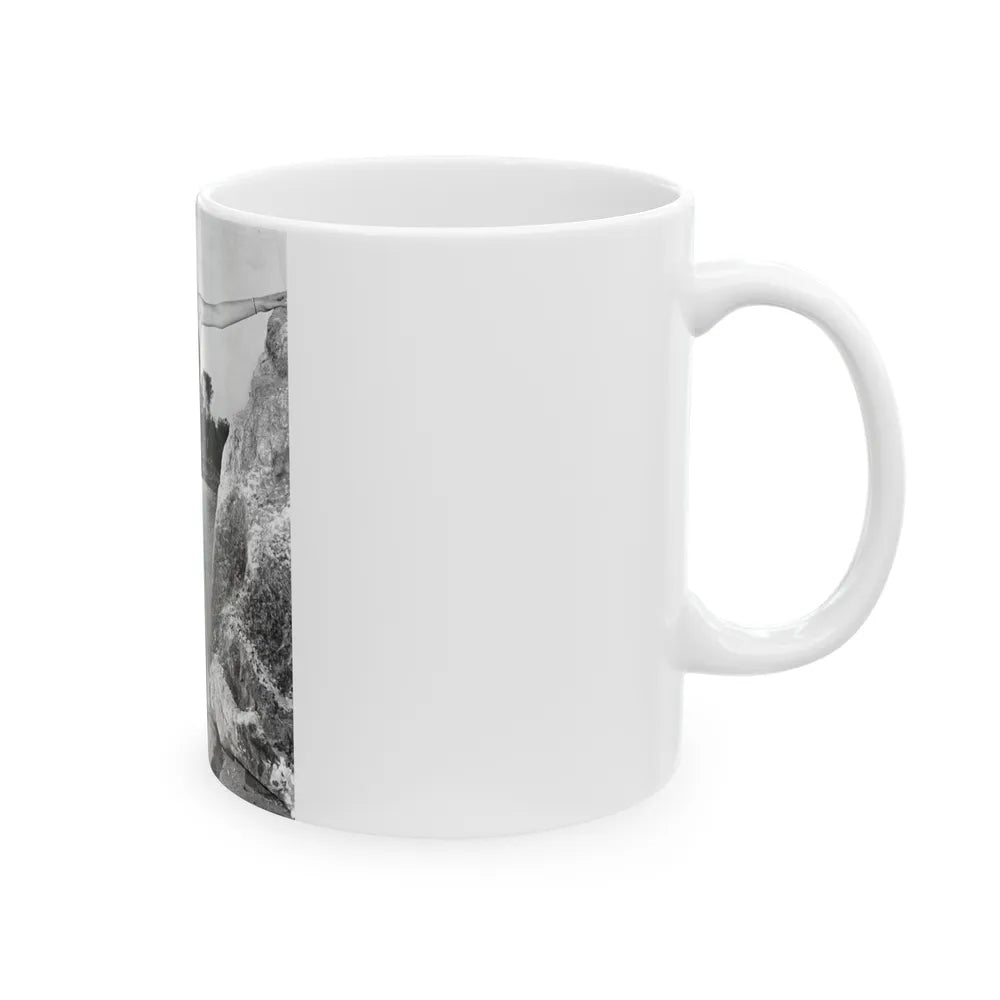 Lori Nelson #238 - 8x10 1-Piece Swimsuit B&W Cheesecake Vintage Pin-Up Photo with Paddle from 1952 (Vintage Female Icon) White Coffee Mug-Go Mug Yourself
