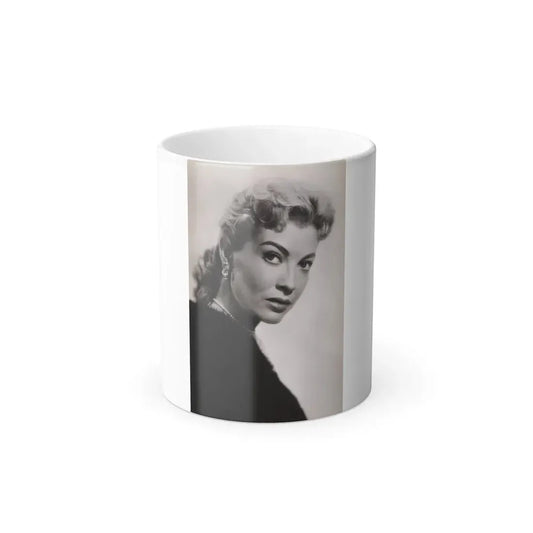 Lori Nelson #239 - 3.5x5.5 Upper Body B&W Glamour Headshot Photo on Postcard from 1956 (Vintage Female Icon) Color Changing Mug 11oz 11oz - Go Mug Yourself