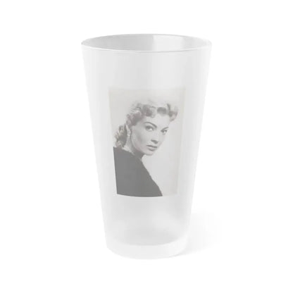 Lori Nelson #239 - 3.5x5.5 Upper Body B&W Glamour Headshot Photo on Postcard from 1956 (Vintage Female Icon) Frosted Pint Glass 16oz 16oz Frosted - Go Mug Yourself