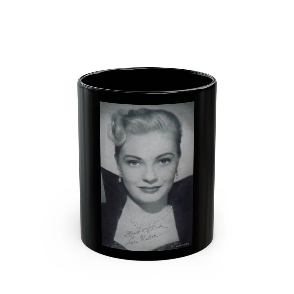 Lori Nelson #39 (Vintage Female Icon) Black Coffee Mug-11oz-Go Mug Yourself